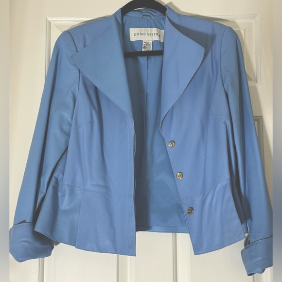 Doncaster Jackets & Blazers - DONCASTER vintage light blue leather jacket
